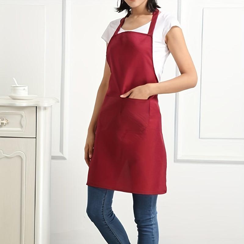 Women's Wear-Resistant Kitchen Apron with Large Pockets