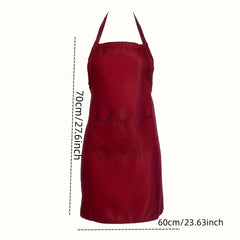 Women's Wear-Resistant Kitchen Apron with Large Pockets