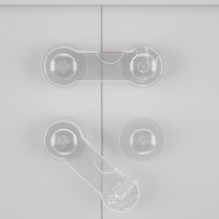 2pcs Short Transparent Safety Lock for Cabinet Door