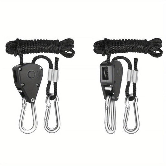 2pcs 7.54ft Ratchet Rope Lock Tie - Adjustable Rope Hanger for Tent, House Fan