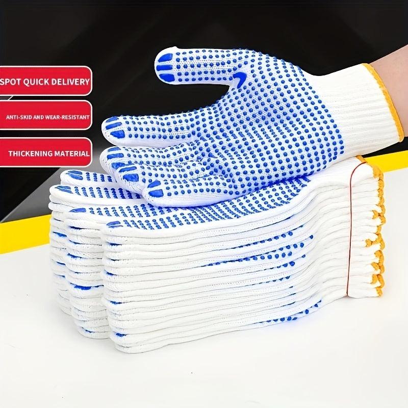 Anti Slip Nylon Finger Woven Rubber Gloves for Men and Women