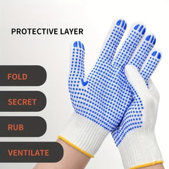 Anti Slip Nylon Finger Woven Rubber Gloves for Men and Women