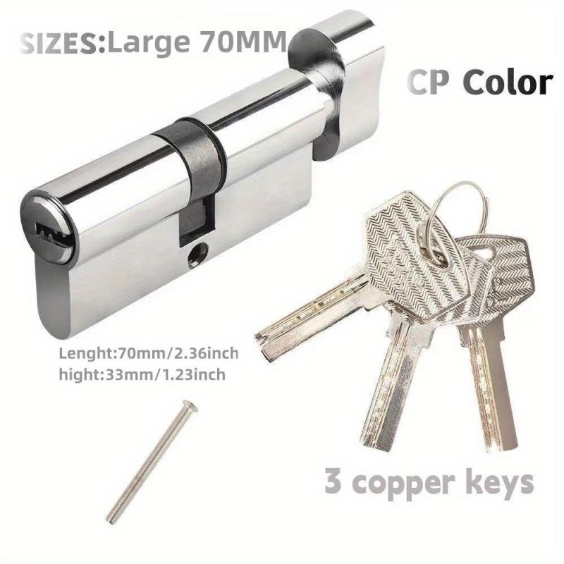 European Standard 70mm Large Cylinder Knob Lock with 3 Keys