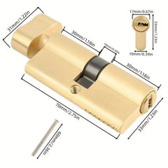 European Standard 70mm Large Cylinder Knob Lock with 3 Keys