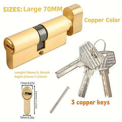 European Standard 70mm Large Cylinder Knob Lock with 3 Keys