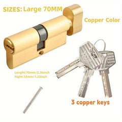 European Standard 70mm Large Cylinder Knob Lock with 3 Keys