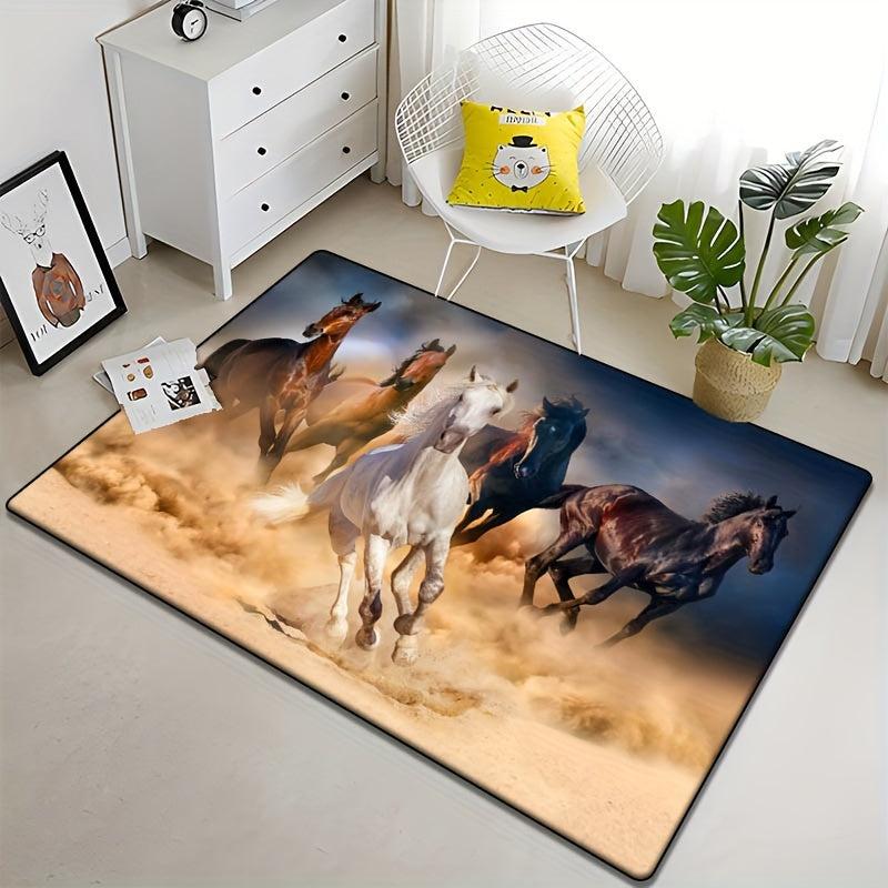 3D Running Horse Carpet Non-slip Decoration