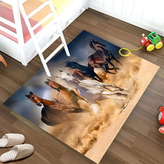3D Running Horse Carpet Non-slip Decoration