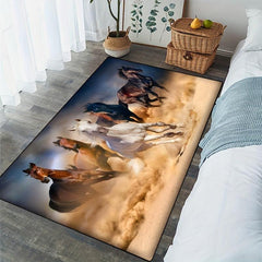 3D Running Horse Carpet Non-slip Decoration