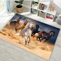 3D Running Horse Carpet Non-slip Decoration