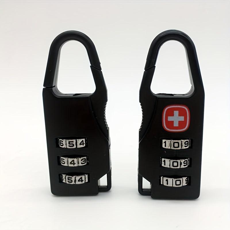 Portable Luggage Zipper Combination Lock Padlock Three Wheel Lock