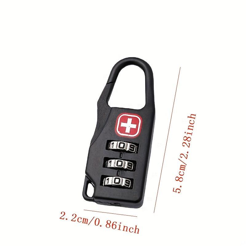 Portable Luggage Zipper Combination Lock Padlock Three Wheel Lock