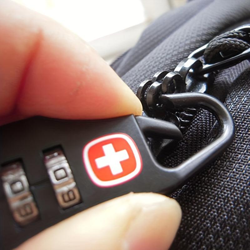 Portable Luggage Zipper Combination Lock Padlock Three Wheel Lock