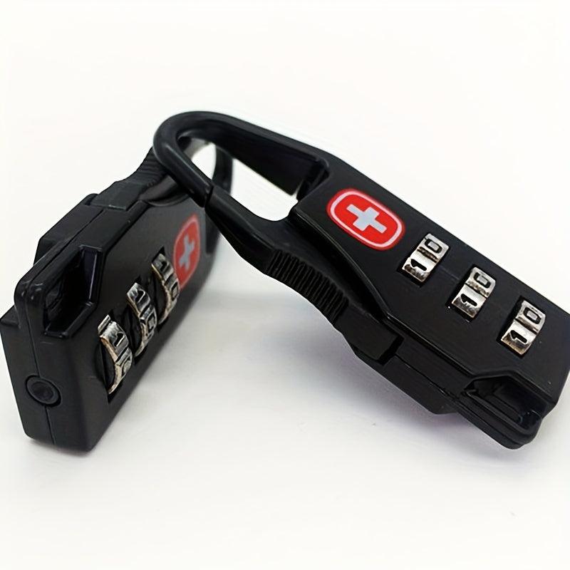 Portable Luggage Zipper Combination Lock Padlock Three Wheel Lock