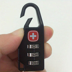 Portable Luggage Zipper Combination Lock Padlock Three Wheel Lock