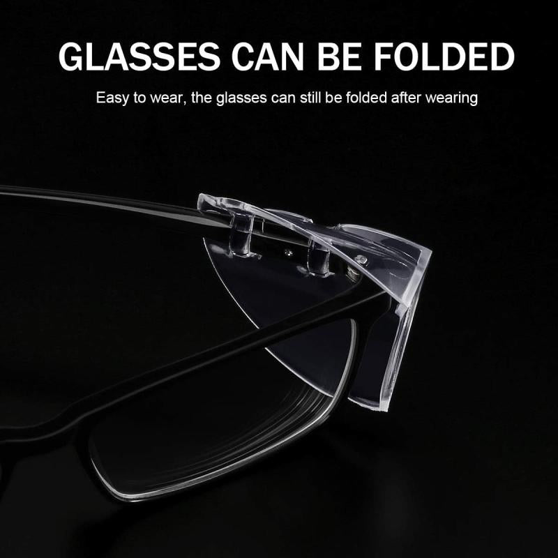 4pcs Flexible Slip On Side Shields For Safety Glasses Small to Medium Eyeglasses