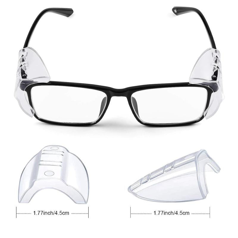 4pcs Flexible Slip On Side Shields For Safety Glasses Small to Medium Eyeglasses