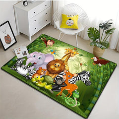 Cartoon Puzzle Play Zoo Carpet Decoration Crystal Velvet Mat