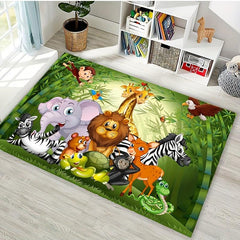 Cartoon Puzzle Play Zoo Carpet Decoration Crystal Velvet Mat