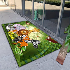 Cartoon Puzzle Play Zoo Carpet Decoration Crystal Velvet Mat
