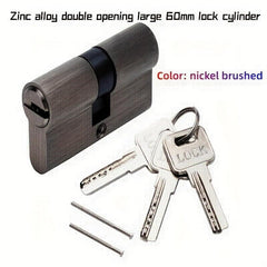 Large Zinc Alloy Lock Cylinder with 3 Keys - 60mm Double Opening