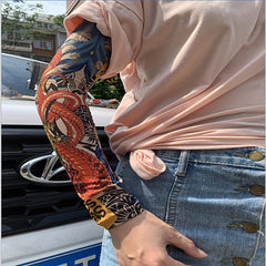 Halloween Carnival Tattoo Sleeves Sun Protection Sleeves