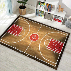 Basketball Court Crystal Pile Carpet Living Room Play Mat
