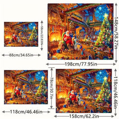 Santa Claus Christmas Tree 3D Printing Modern Non-slip Area Carpet