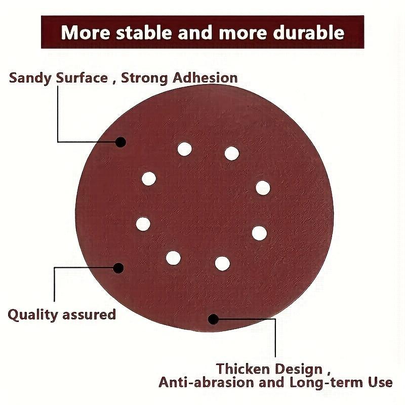 20/50pcs 8 Hole Hook & Loop Sanding Discs 60-600 Grits