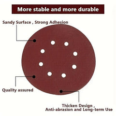 20/50pcs 8 Hole Hook & Loop Sanding Discs 60-600 Grits