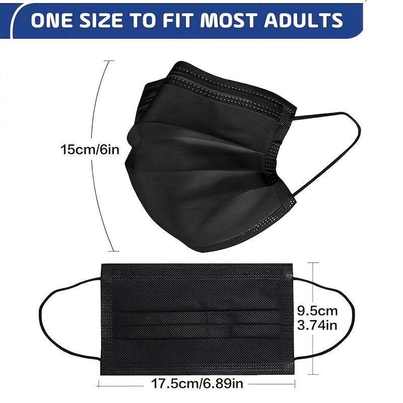 100 Pack Disposable Face Masks 3 Ply Breathable Comfortable Nose Mouth Coverings