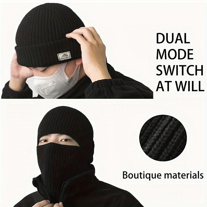 Men's Dual Purpose Windproof Mask Hat for Winter