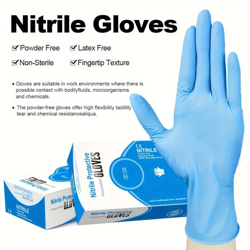 100pcs Disposable Nitrile Gloves Medium Latex For Occupational Work Powder