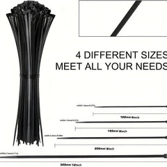 300pcs Cable Zip Ties Heavy Duty 4-12 Inch Self Locking Nylon Tie Wraps