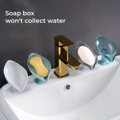 Leaf Suction Cup Drain Soap Box Wall Mounted Soap Holder