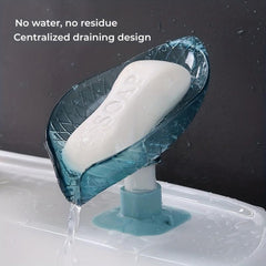 Leaf Suction Cup Drain Soap Box Wall Mounted Soap Holder