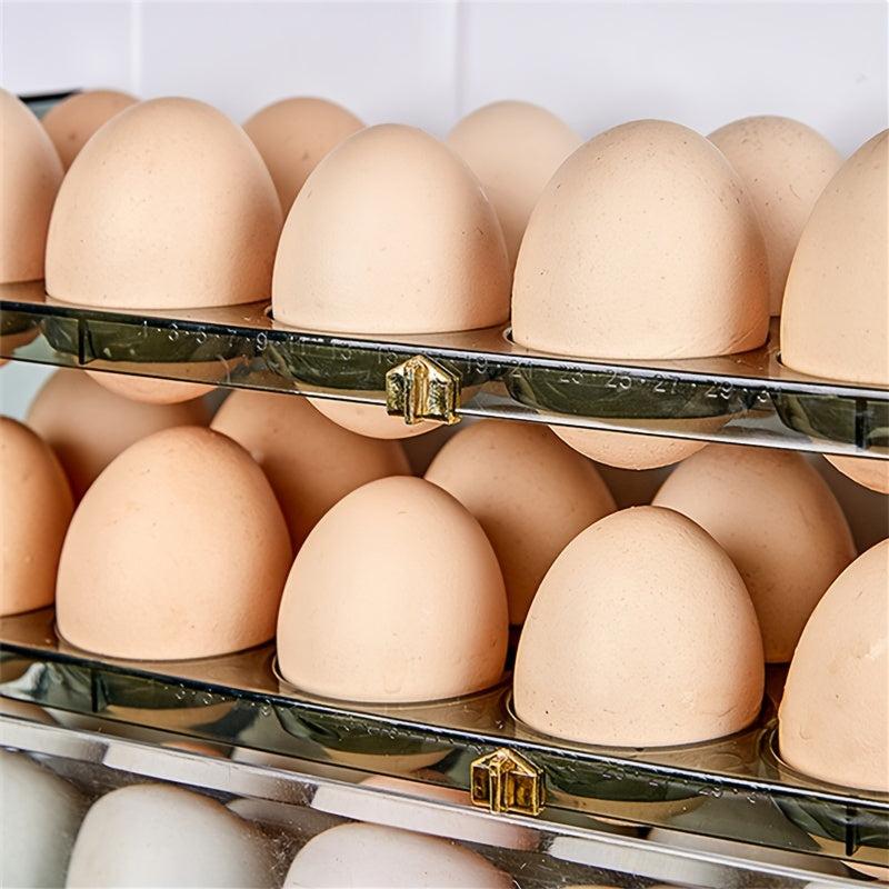 Large Capacity Foldable Egg Storage Box with Adjustable Timing