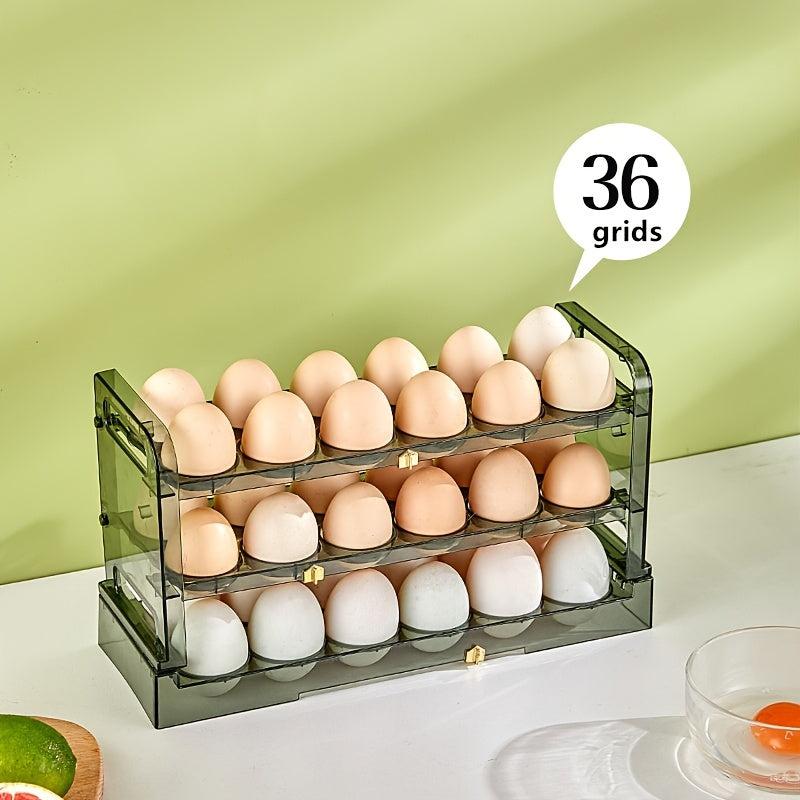 Large Capacity Foldable Egg Storage Box with Adjustable Timing