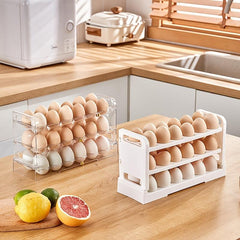 Large Capacity Foldable Egg Storage Box with Adjustable Timing
