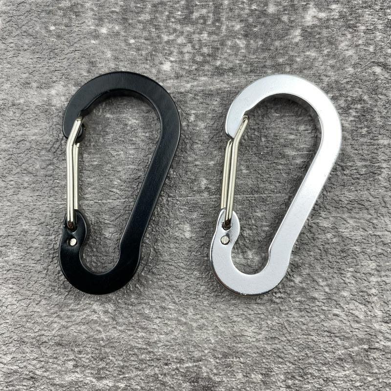 6pcs Steel Carabiner Clips for Outdoor Camping & Fishing