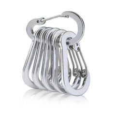6pcs Steel Carabiner Clips for Outdoor Camping & Fishing