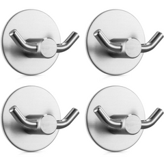 6pcs Strong Adhesive Hooks Towel Hooks Stainless Steel