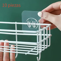 10pcs Self Adhesive Wall Hooks Clear Reusable Heavy Duty Hook