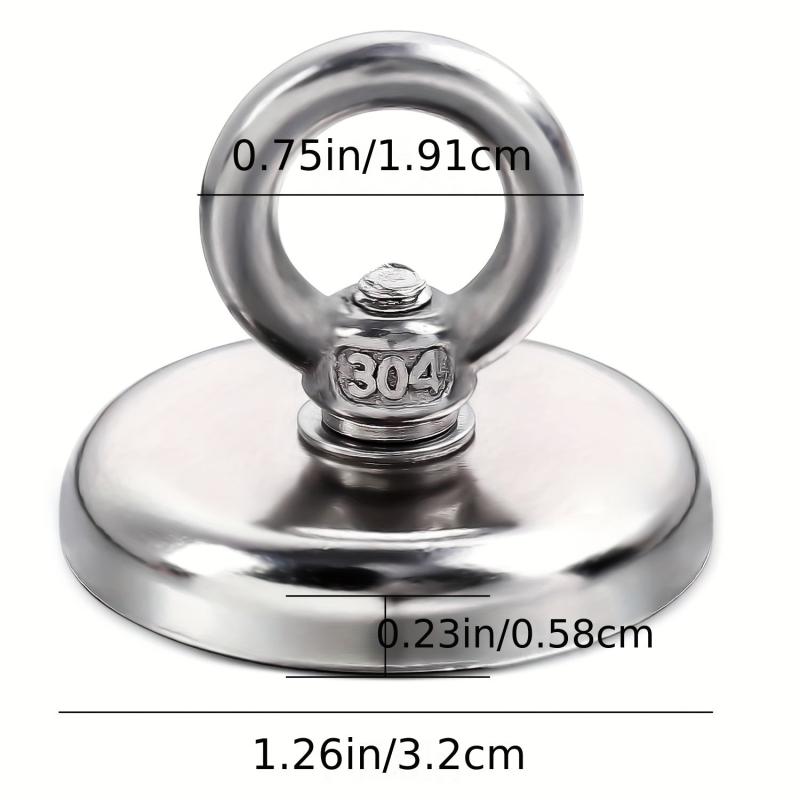 1pc Neodymium Magnet Hooks 1.25in with Countersunk Hole Eyebolt