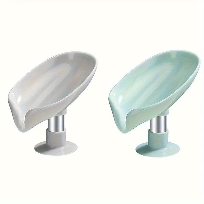 Leaf Shape Soap Box Holder Suction Cup Soap Dish Bathroom Organizers