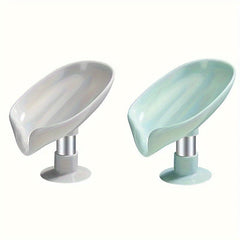 Leaf Shape Soap Box Holder Suction Cup Soap Dish Bathroom Organizers