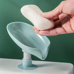 Leaf Shape Soap Box Holder Suction Cup Soap Dish Bathroom Organizers