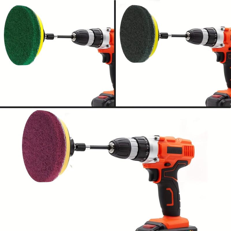 11pcs Power Scouring Pads Cleaning Brush Kit 10-16cm for Kitchen Bathroom Auto