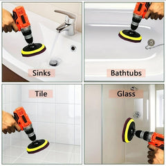 11pcs Power Scouring Pads Cleaning Brush Kit 10-16cm for Kitchen Bathroom Auto