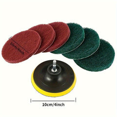 11pcs Power Scouring Pads Cleaning Brush Kit 10-16cm for Kitchen Bathroom Auto
